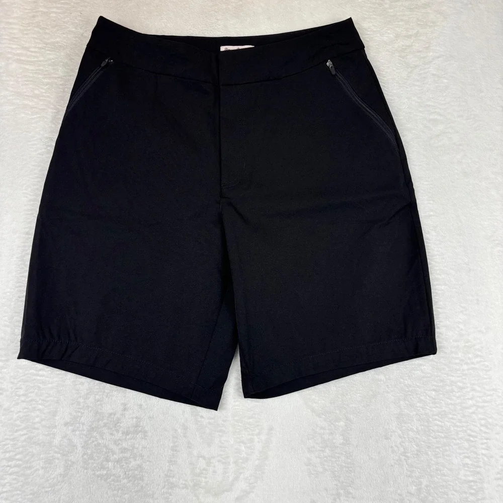 Tommy Bahama Active Mens Black Performance Golf Shorts Size Medium Zip Pockets